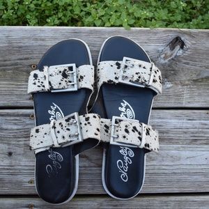 Faux Cow Sandals